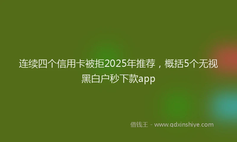 连续四个信用卡被拒2025年推荐，概括5个无视黑白户秒下款app
