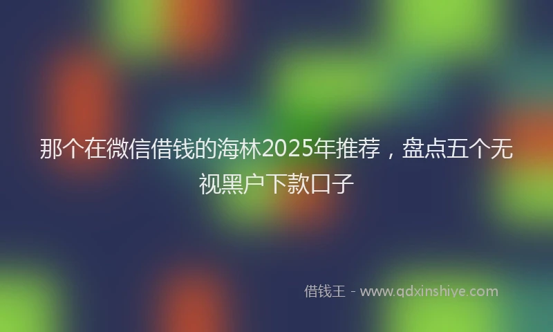 那个在微信借钱的海林2025年推荐，盘点五个无视黑户下款口子