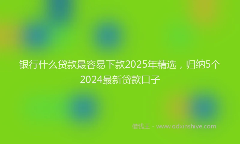 银行什么贷款最容易下款2025年精选，归纳5个2024最新贷款口子