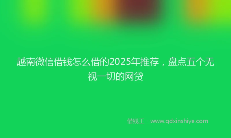 越南微信借钱怎么借的2025年推荐，盘点五个无视一切的网贷