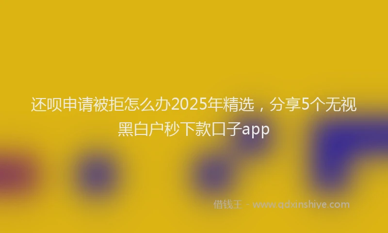 还呗申请被拒怎么办2025年精选，分享5个无视黑白户秒下款口子app