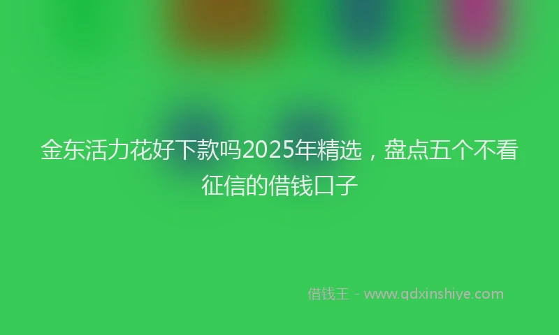 金东活力花好下款吗2025年精选，盘点五个不看征信的借钱口子