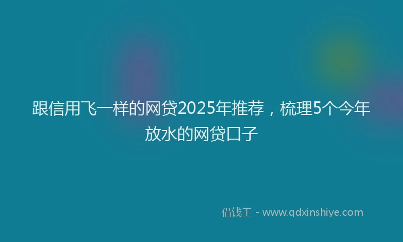 跟信用飞一样的网贷2025年推荐，梳理5个今年放水的网贷口子