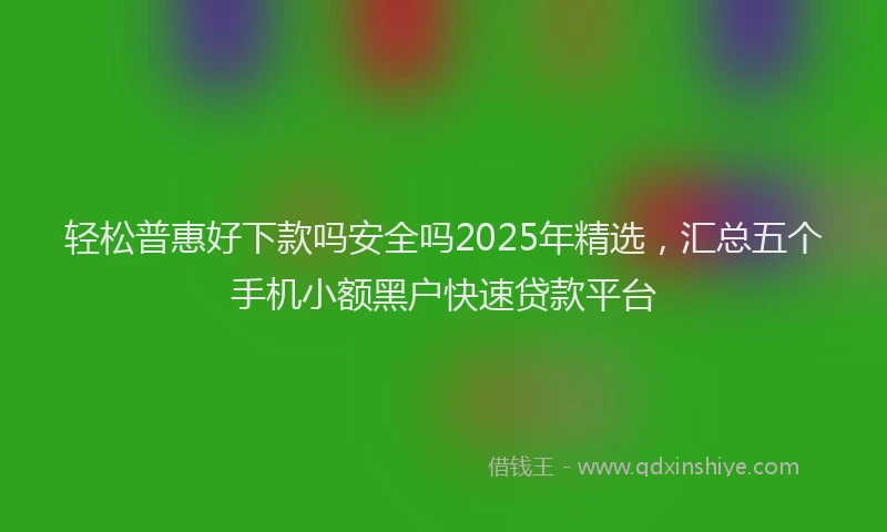 轻松普惠好下款吗安全吗2025年精选，汇总五个手机小额黑户快速贷款平台