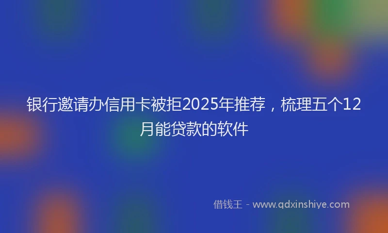 银行邀请办信用卡被拒2025年推荐，梳理五个12月能贷款的软件