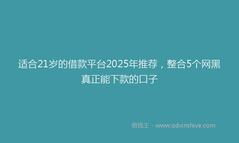 适合21岁的借款平台2025年推荐，整合5个网黑真正能下款的口子
