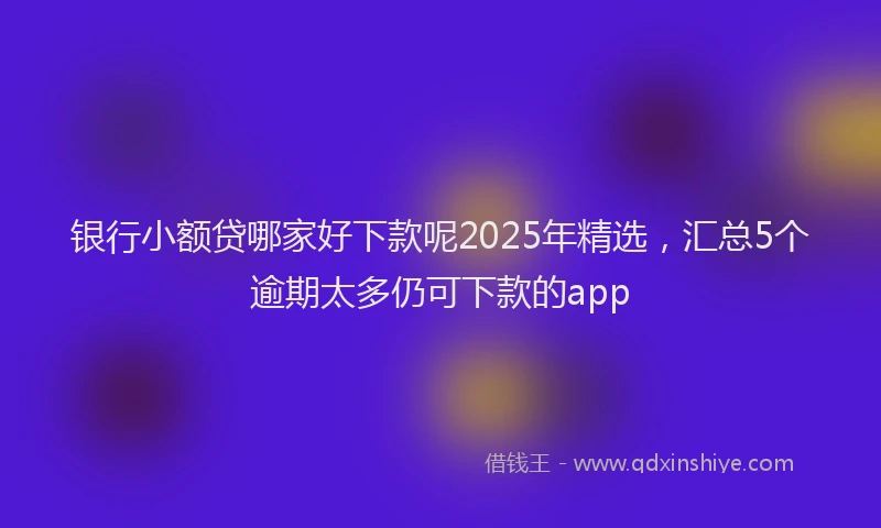 银行小额贷哪家好下款呢2025年精选，汇总5个逾期太多仍可下款的app