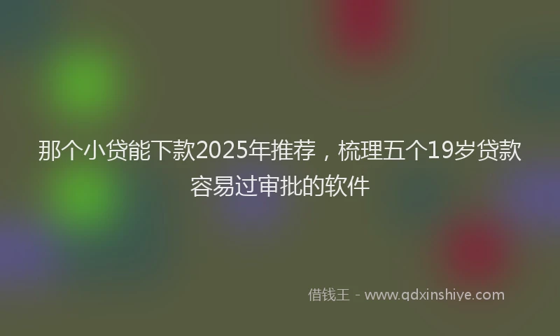 那个小贷能下款2025年推荐，梳理五个19岁贷款容易过审批的软件