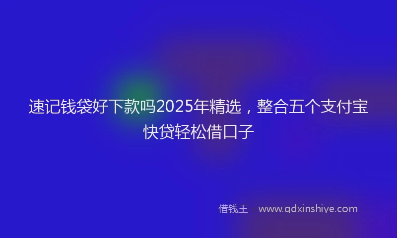 速记钱袋好下款吗2025年精选，整合五个支付宝快贷轻松借口子
