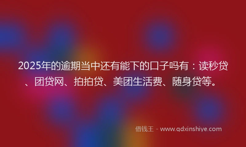 2025年的逾期当中还有能下的口子吗有：读秒贷、团贷网、拍拍贷、美团生活费、随身贷等。