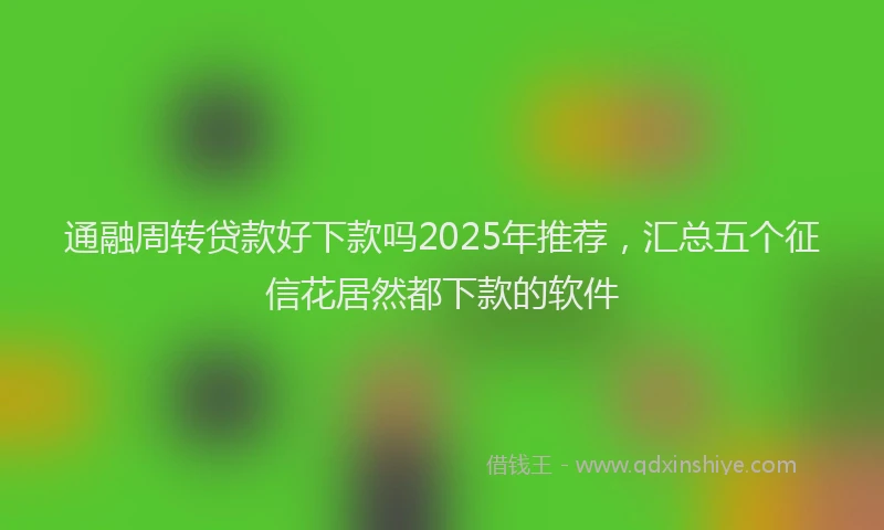 通融周转贷款好下款吗2025年推荐，汇总五个征信花居然都下款的软件