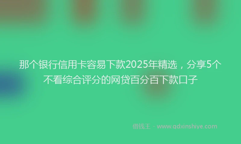 那个银行信用卡容易下款2025年精选，分享5个不看综合评分的网贷百分百下款口子
