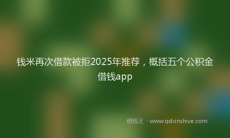 钱米再次借款被拒2025年推荐，概括五个公积金借钱app