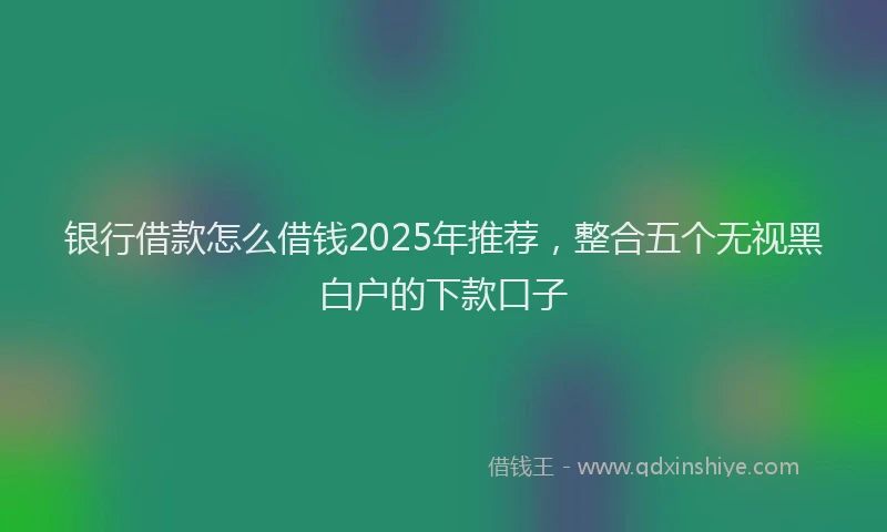银行借款怎么借钱2025年推荐，整合五个无视黑白户的下款口子