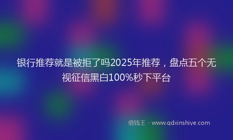银行推荐就是被拒了吗2025年推荐，盘点五个无视征信黑白100%秒下平台