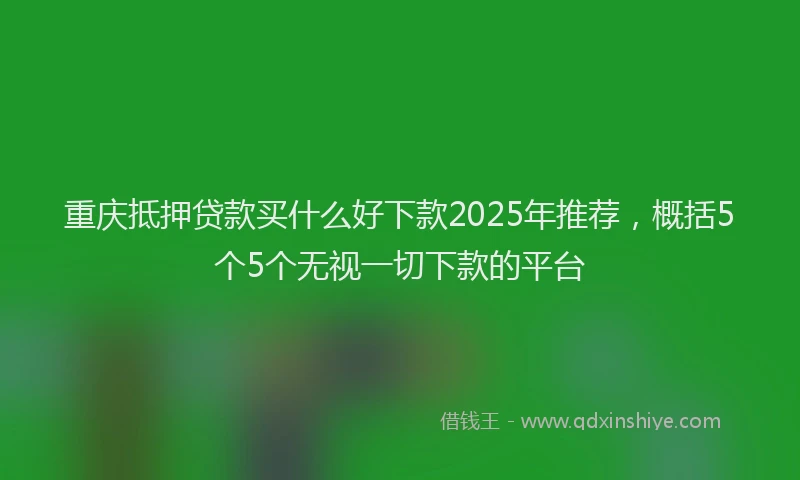 重庆抵押贷款买什么好下款2025年推荐，概括5个5个无视一切下款的平台
