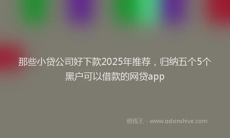 那些小贷公司好下款2025年推荐，归纳五个5个黑户可以借款的网贷app