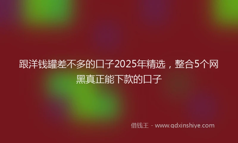跟洋钱罐差不多的口子2025年精选，整合5个网黑真正能下款的口子