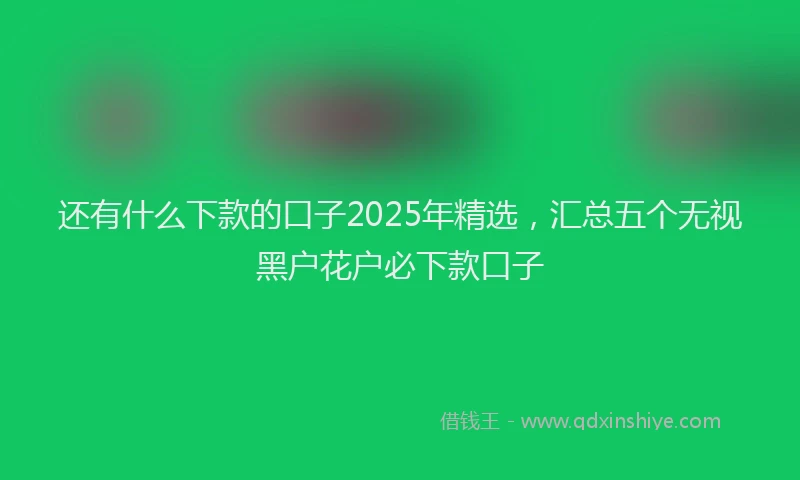 还有什么下款的口子2025年精选，汇总五个无视黑户花户必下款口子