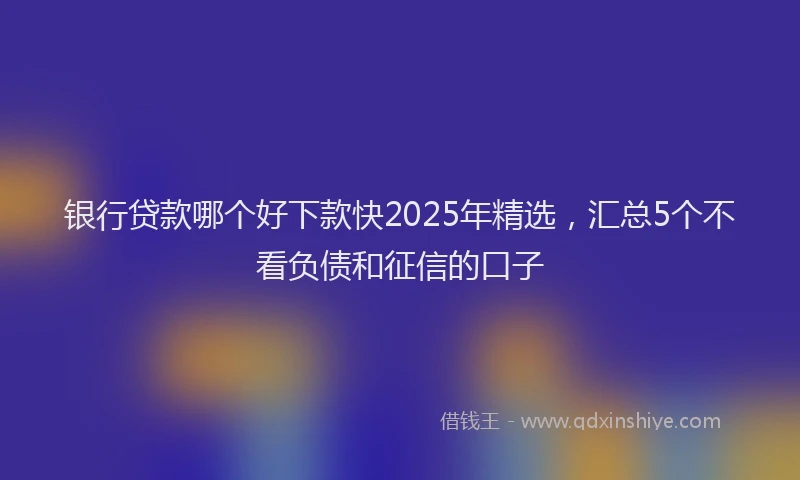 银行贷款哪个好下款快2025年精选，汇总5个不看负债和征信的口子