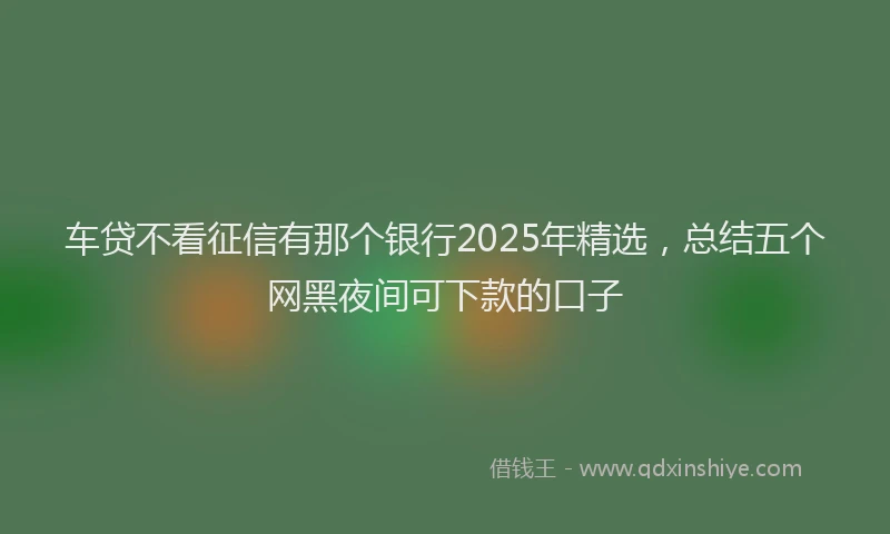车贷不看征信有那个银行2025年精选，总结五个网黑夜间可下款的口子