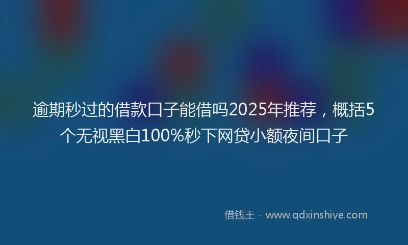 逾期秒过的借款口子能借吗2025年推荐，概括5个无视黑白100%秒下网贷小额夜间口子