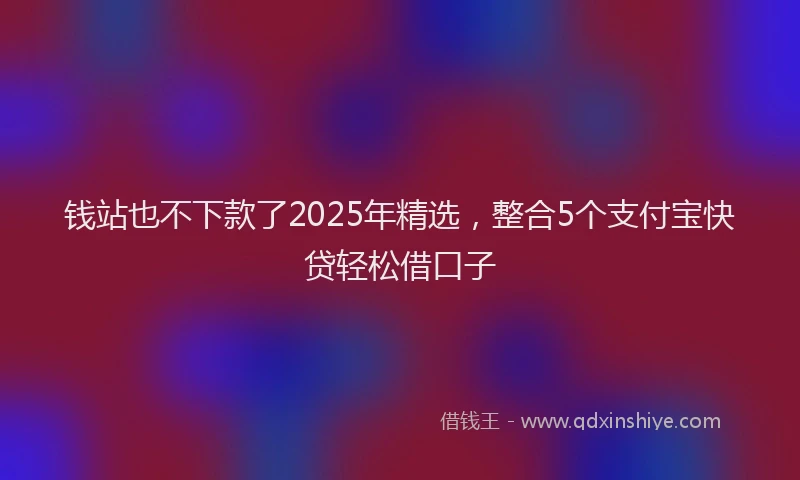 钱站也不下款了2025年精选，整合5个支付宝快贷轻松借口子