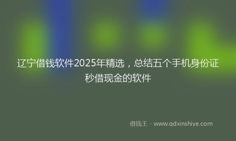 辽宁借钱软件2025年精选，总结五个手机身份证秒借现金的软件