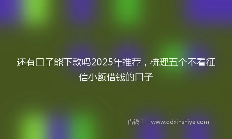 还有口子能下款吗2025年推荐，梳理五个不看征信小额借钱的口子