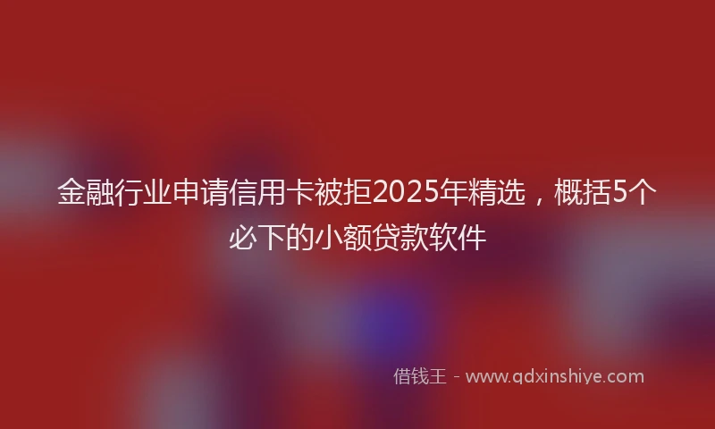 金融行业申请信用卡被拒2025年精选，概括5个必下的小额贷款软件