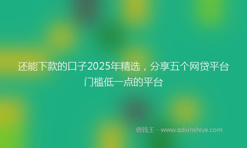 还能下款的口子2025年精选，分享五个网贷平台门槛低一点的平台