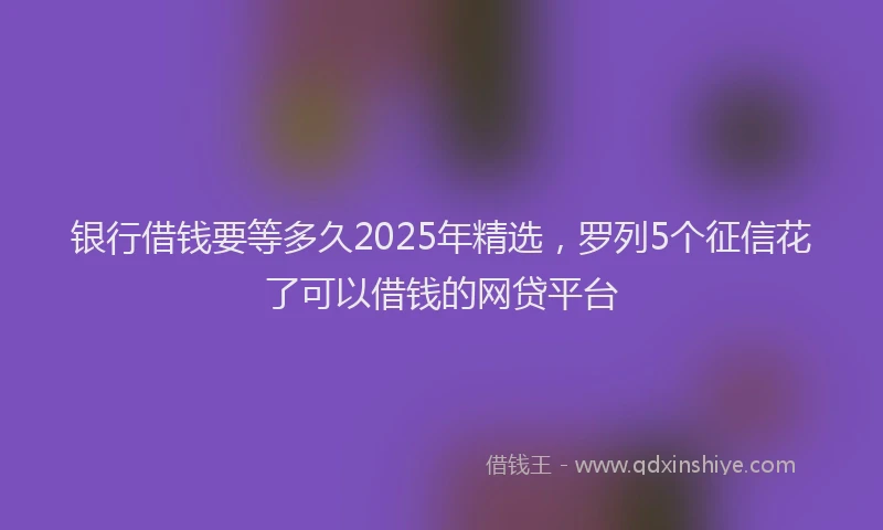 银行借钱要等多久2025年精选，罗列5个征信花了可以借钱的网贷平台