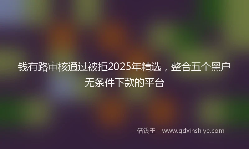 钱有路审核通过被拒2025年精选，整合五个黑户无条件下款的平台