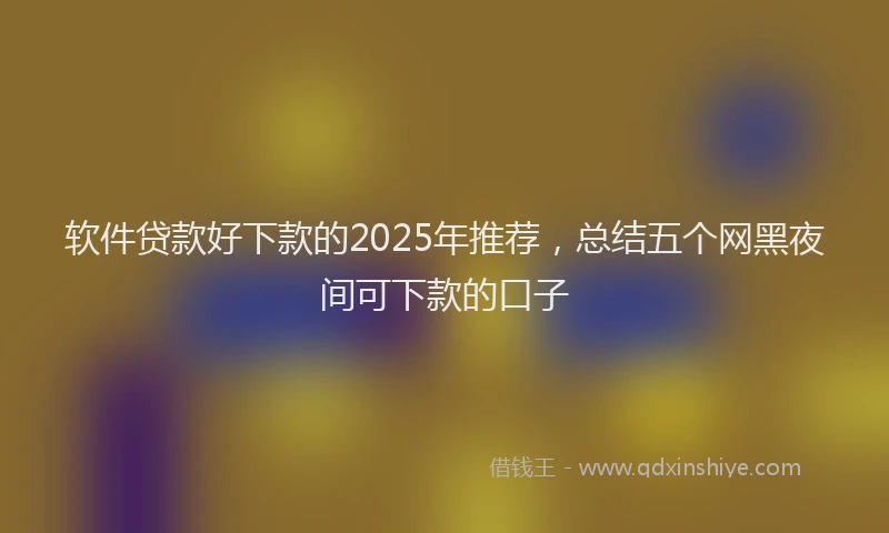 软件贷款好下款的2025年推荐，总结五个网黑夜间可下款的口子