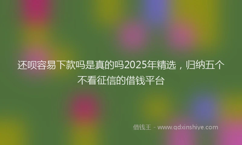还呗容易下款吗是真的吗2025年精选，归纳五个不看征信的借钱平台