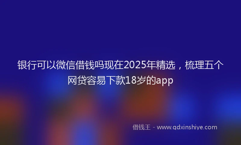 银行可以微信借钱吗现在2025年精选，梳理五个网贷容易下款18岁的app