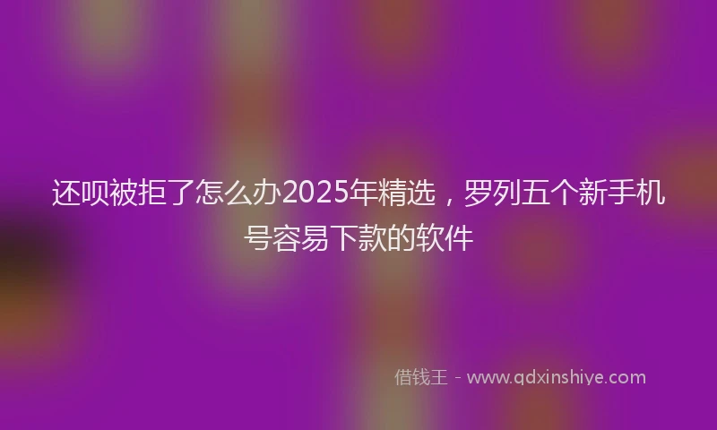 还呗被拒了怎么办2025年精选，罗列五个新手机号容易下款的软件