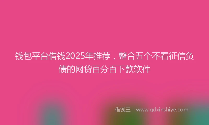 钱包平台借钱2025年推荐，整合五个不看征信负债的网贷百分百下款软件