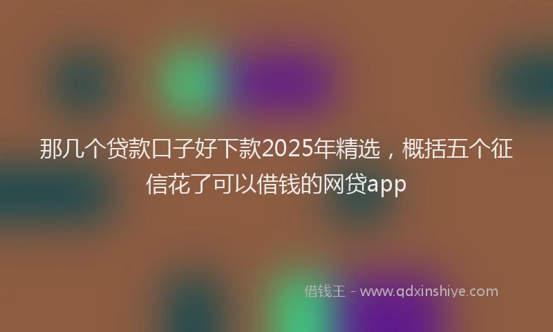 那几个贷款口子好下款2025年精选，概括五个征信花了可以借钱的网贷app