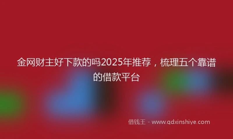 金网财主好下款的吗2025年推荐，梳理五个靠谱的借款平台