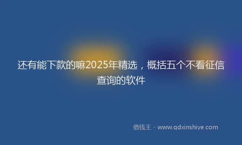 还有能下款的嘛2025年精选，概括五个不看征信查询的软件