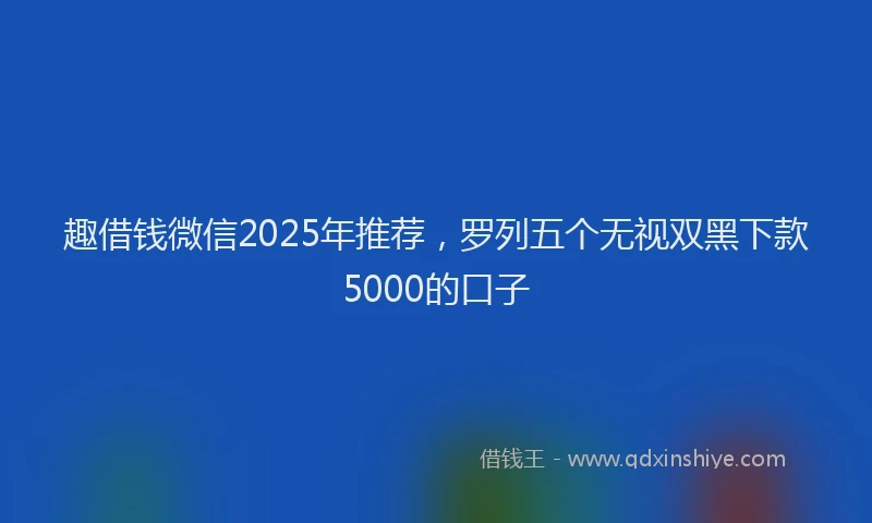 趣借钱微信2025年推荐，罗列五个无视双黑下款5000的口子
