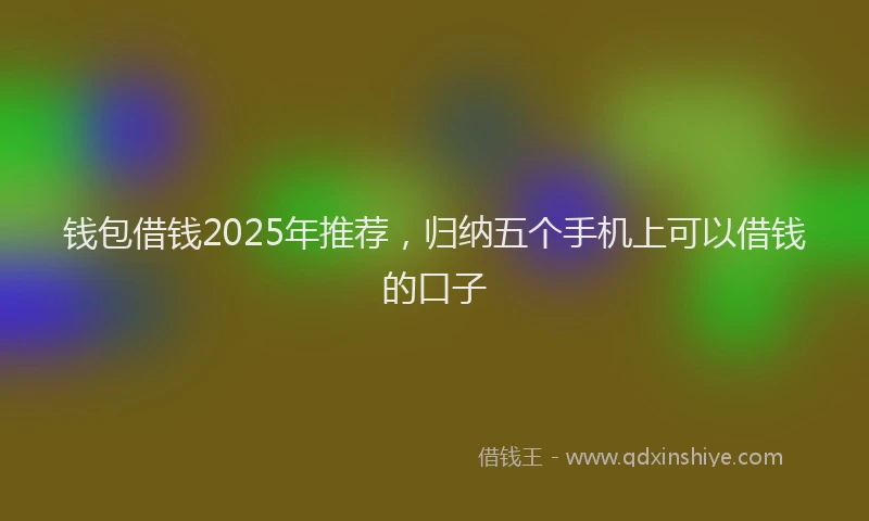 钱包借钱2025年推荐，归纳五个手机上可以借钱的口子