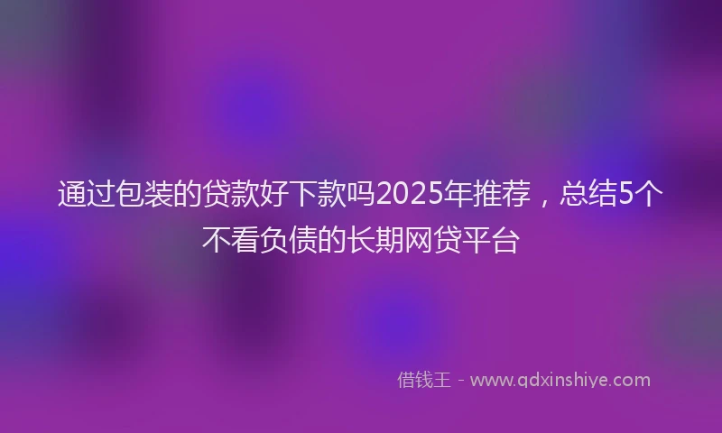 通过包装的贷款好下款吗2025年推荐，总结5个不看负债的长期网贷平台