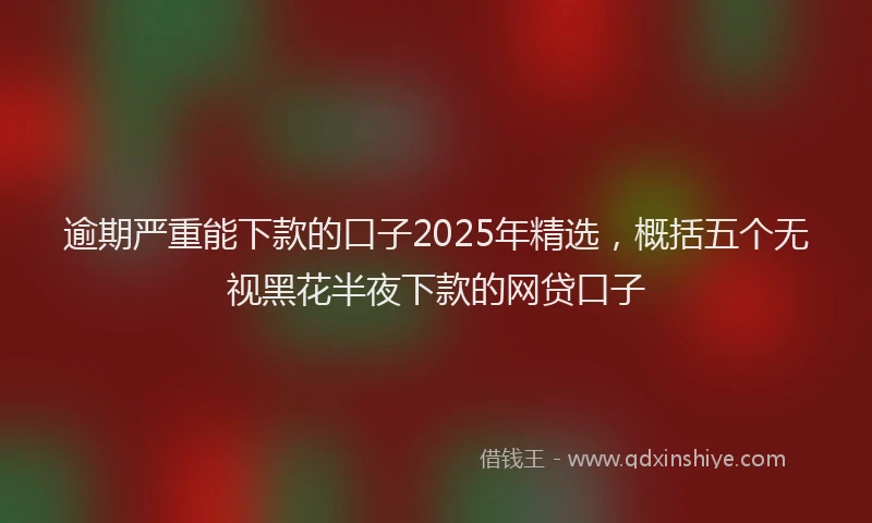 逾期严重能下款的口子2025年精选，概括五个无视黑花半夜下款的网贷口子