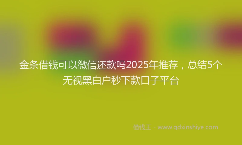 金条借钱可以微信还款吗2025年推荐，总结5个无视黑白户秒下款口子平台