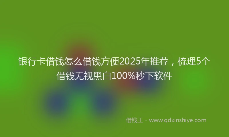 银行卡借钱怎么借钱方便2025年推荐，梳理5个借钱无视黑白100%秒下软件
