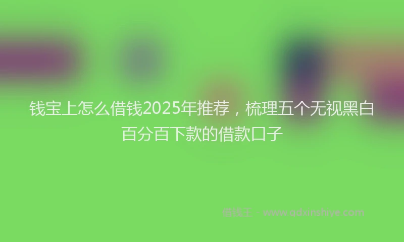 钱宝上怎么借钱2025年推荐，梳理五个无视黑白百分百下款的借款口子