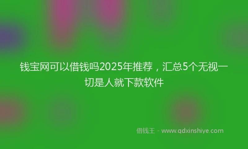 钱宝网可以借钱吗2025年推荐，汇总5个无视一切是人就下款软件