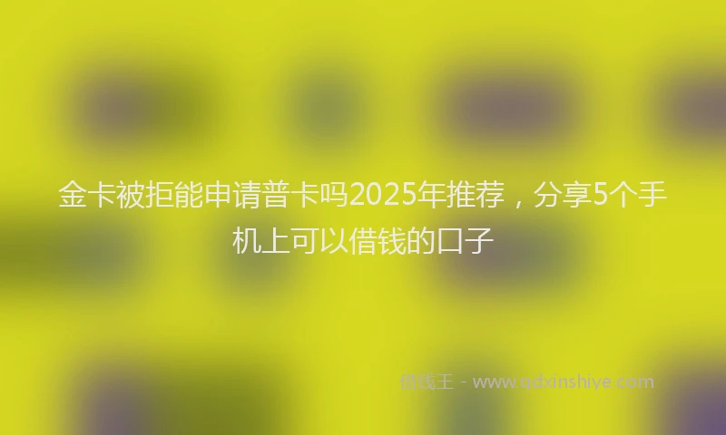 金卡被拒能申请普卡吗2025年推荐，分享5个手机上可以借钱的口子